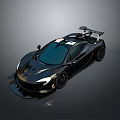 High Performance Black Supercar With Sleek Aerodynamic Design And Rear Spoiler