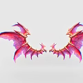 Game Movie Character With Pink Purple Gradient Metallic Spiked Layered Wings Design