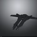Futuristic Gray Spacecraft Design With Advanced Cosmic Exploration Structure And Thrusters