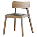 Minimalist Leisure Chair With Wooden Frame Leather Seat Solid Back And Straight Legs