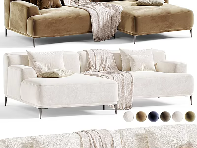 Cozy Two Seater Sofa With Soft Blanket Pillows And Multiple Color Options 3d model