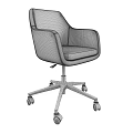Dark Gray Office Chair With Padded Seat Backrest And Five Wheel Base