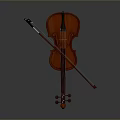 Classic Wooden Violin With Bow And Elegant Brown Finish For Home Use