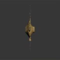 Golden Ornate Weapon Decoration With Petal Shaped Design And Flying Fragments