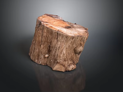 Plant Based Natural Tree Stump With Rustic Wood Texture For Home Decor 3d model