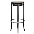 Sleek Modern Bar Stool Featuring Metal Frame High Back And Round Base Design 3d model