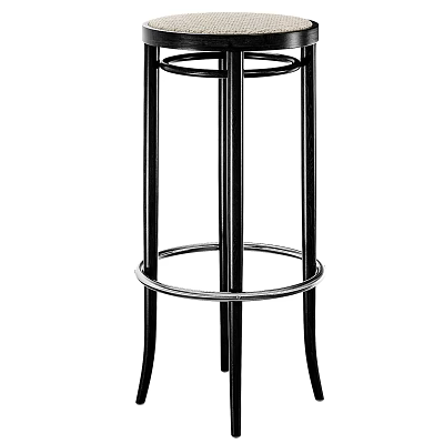 Sleek Modern Bar Stool Featuring Metal Frame High Back And Round Base Design 3d model