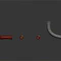 Red And White Plumbing Components Including Elbow Straight Pipe And Fittings