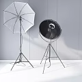 Professional Sports Equipment With Tripod Stand Reflective Umbrella And Circular Softbox