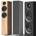 Modern Audio Speakers with Wooden Finish Sleek Design and Multiple Driver Units