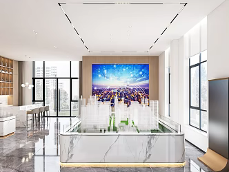 New Chinese-style Tooling Sales Office with Sand Ticket with Front Desk with Water Bar with Display Cabinet 3d model