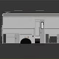 Modern Bus With Retractable Awning Open Doors And Roof Equipment Design