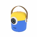 Cute Cartoon Design Portable Projector With Yellow Blue Body And Brown Handle
