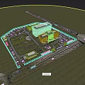 Modern Hospital Building Aerial View With Surrounding Trees Parking Lot And Roads