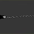 Black And White Braided Computer Cable With Connector Module And White Plug