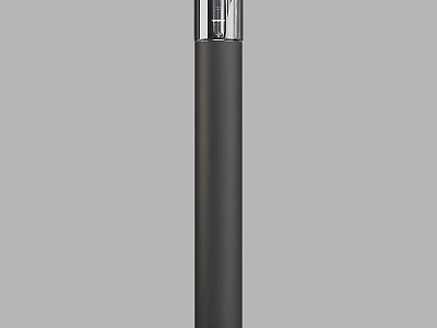 Modern Outdoor Light With Sleek Black Cylindrical Design And Transparent Top For Garden 3d model