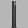 Modern Outdoor Light With Sleek Black Cylindrical Design And Transparent Top For Garden