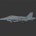 Detailed Gray Military Fighter Jet Model With Cockpit And Underwing Missiles