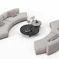 Modern Negotiation Sofa Coffee Table Combination Curved Sofa Shaped Sofa 3d model