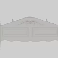 White Double Bed With Carved Headboard Decorative Legs And Black Sheets 3d model