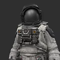 A Man in Astronaut Spacesuit With Black Helmet And Detailed Gear