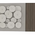 White Circular Wall Hangings With Radial Texture And Wooden Stripes For Modern Wall Decoration