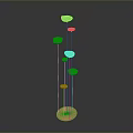 Modern Decorative Sculpture With Silver Spheres And Golden Base Vertical Design