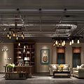 Elegant Clothing Store Interior With Chandeliers Display Shelves Framed Art And Sofas