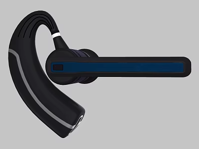 Ergonomic Behind the Ear Headphones with Sleek Black Design and Gray Accent Lines 3d model