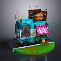 Modern Camper Car RV Camper Car Camper Trailer 3d model