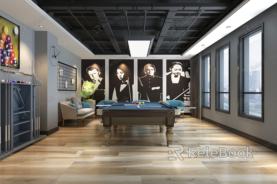 Industrial LOFT Billiard Room model