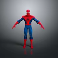 High Quality SpiderMan 3D Model In Red Blue Costume Standing Pose With Spider Logo