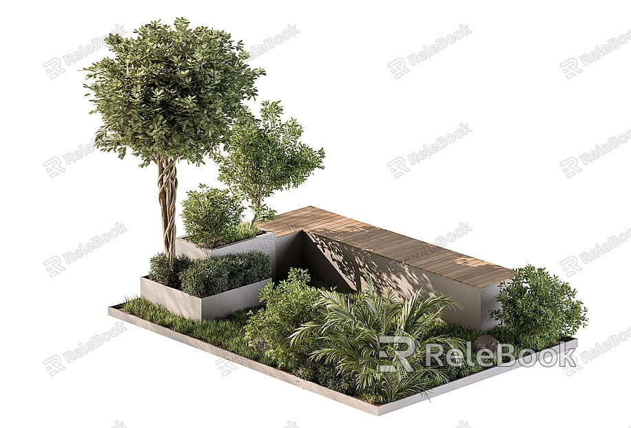 Modern Shrub Green Plant Flower Pond Outdoor Green Plant Green Plant Pool Plant Stack Tropical Plant Shrub Landscape Green Plant model