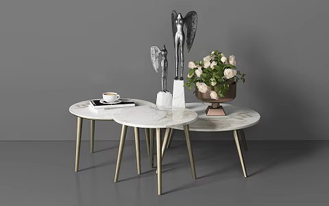 Modern round table coffee table 3d model