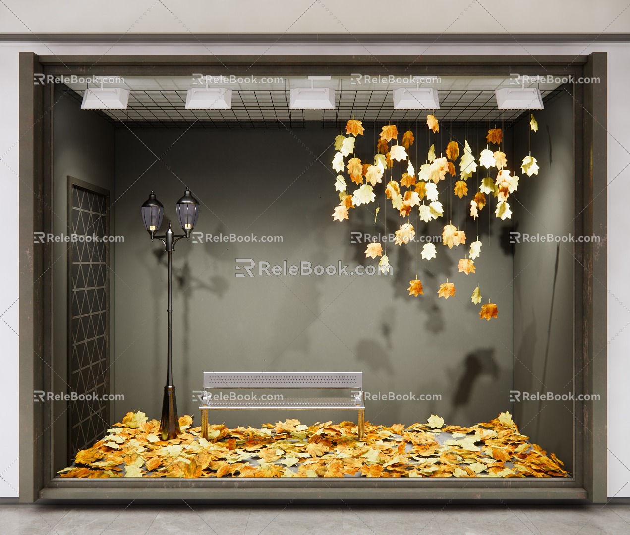 Modern Window Mall Maple Window 3d model