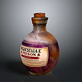Vintage Glass Poison Bottle With Cork Stopper And Maleficiae Label