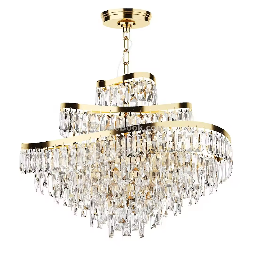 Modern Minimalist Chandelier Simple Chandelier Crystal Chandelier 3d model