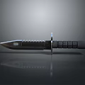 Tactical Military Weapon Knife With Metal Serrated Blade And Black Non Slip Handle