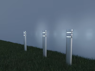 Modern Building Exterior Wall Design With Glass Curtain And Metal Frames 3d model