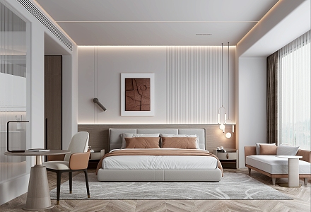 Hotel Room Big Bed Room Standard Room 3d model