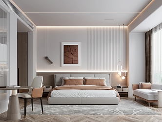 Hotel Room Big Bed Room Standard Room 3d model