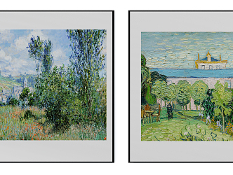 Modern Oil Painting Advanced Scenery Oil Painting Hanging Painting Combination 3d model