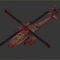 Detailed Military Attack Helicopter With Rotor Blades Cockpit And Weapon Systems