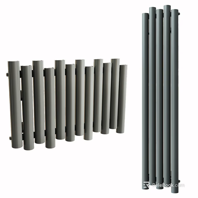 Stylish Gray Steel Column Radiator With Modern Design For Home Interiors Heating 3d model 