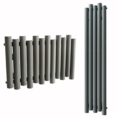 Stylish Gray Steel Column Radiator With Modern Design For Home Interiors Heating 3d model