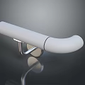 White Wall Mounted Grab Bar For Bathroom Safety With Stainless Steel Bracket