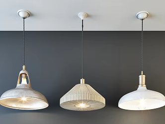 Industrial LOFT chandelier stylish simple metal chandelier combination 3d model