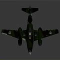 Detailed Vintage Military Aircraft With Camouflage Paint Twin Blue Engines And Wing Insignia