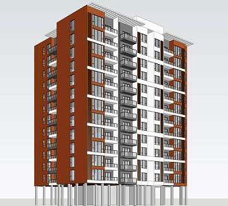 modern middle and high-rise residential buildings 3d model