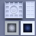 Modern Ceiling Design With Ornate Circular Details Grid Patterns And Textured Panels 3d model
